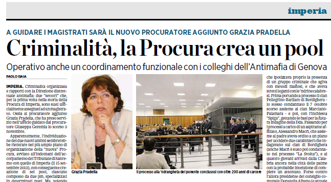Grazia Pradella e il pool anti-criminalità
