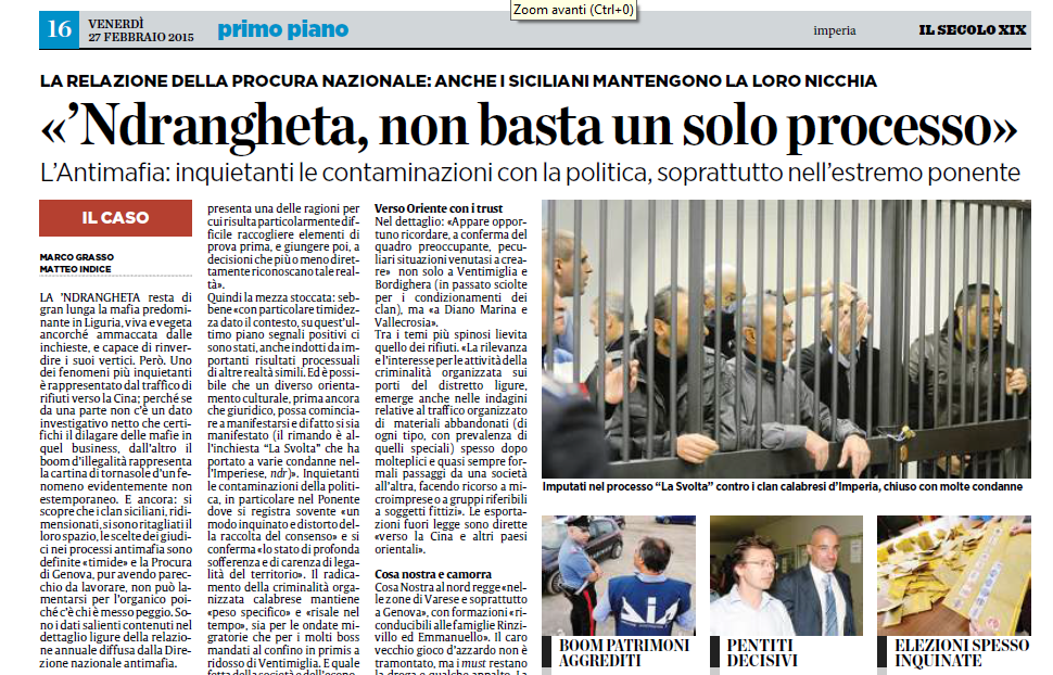 La ‘Ndrangheta e il processo “La Svolta”